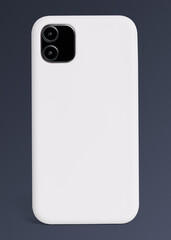White mobile phone case mockup product showcase back view