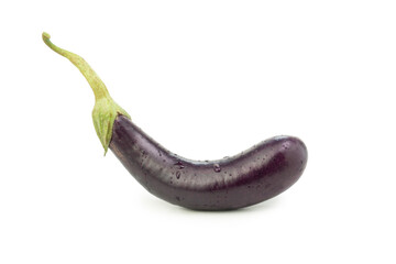 Eggplant or aubergine isolated on white background with clipping path and full depth of field