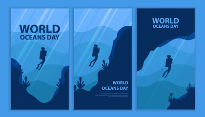 WORLD OCEANS BACKGROUND / TEMPLATES DESIGN
