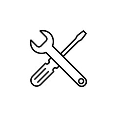 Repair tools icon vector. tool icon vector. setting icon vector. Wrench and screwdriver. support, Service