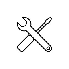 Repair tools icon vector. tool icon vector. setting icon vector. Wrench and screwdriver. support, Service