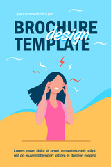 Stressed woman feeling headache