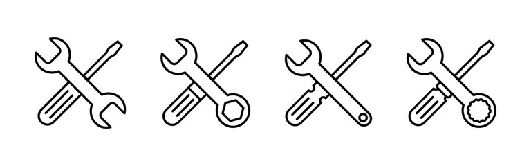 Repair tools icon vector. tool icon vector. setting icon vector. Wrench and screwdriver. support, Service