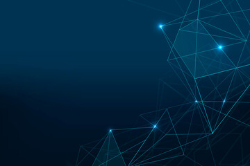 Abstract dark blue futuristic digital grid  background