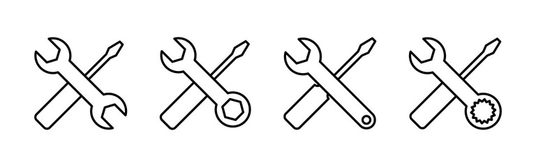 Repair tools icon vector. tool icon vector. setting icon vector. Wrench and screwdriver. support, Service