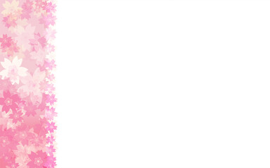 春の背景素材、桜のフレーム背景、左