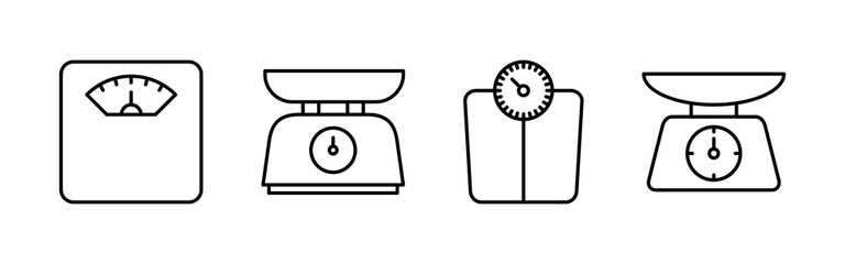 Scales icon vector. Weight scale icon