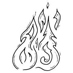 Fire, flame icon. Vector flame, bonfire.
