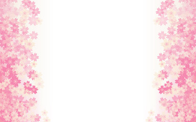 Obraz na płótnie Canvas 春の背景素材、桜のフレーム背景、左右