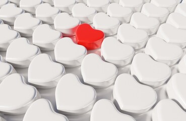 Red heart box 3D rendering valentine's day wallpaper backgrounds