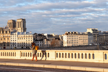 Louis Philippe bridge in Paris city