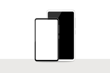 Realistic smartphone with blank screen, Electronic device mockup