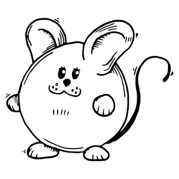 Mouse character. Vector cartoon funny mouse.