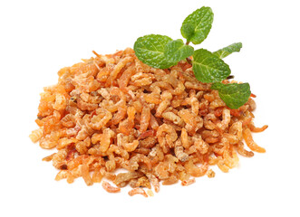dried shrimp on white background 