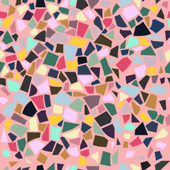 Pastel colours terrazzo mosaic seamless pattern