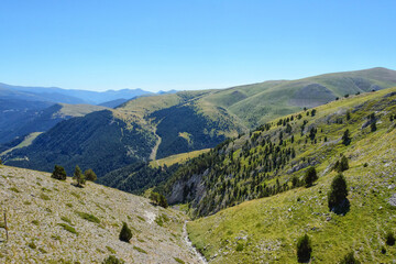 Fototapeta na wymiar Vistas de la estación de esquí de La Molina en verano