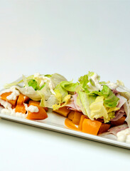 Salad surrounded by white background