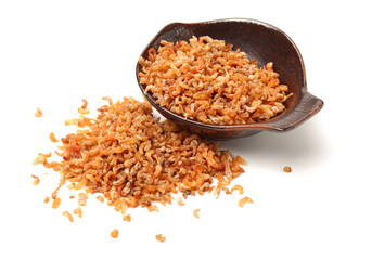 dried shrimp on white background 