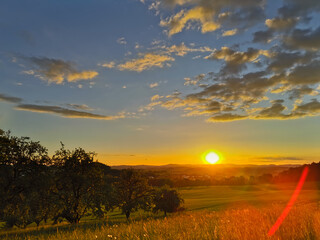 sunset in the field