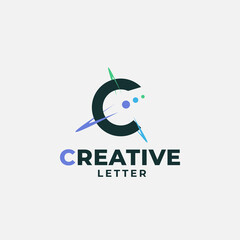 Letter C logo, monogram logo, creative letter design concept