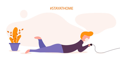 STAY AT HOME ILLUSTRATION DESIGN