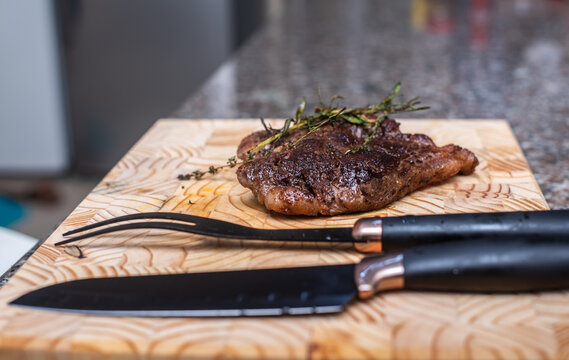 An image of pan seared steak
