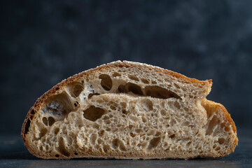 Natural abstract texture of yeast-free sourdough bread