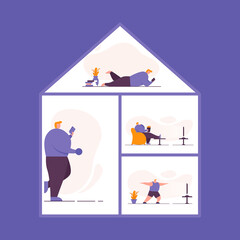 STAY AT HOME ILLUSTRATION DESIGN