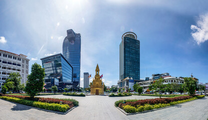 Buddha Stupa and Banking Building