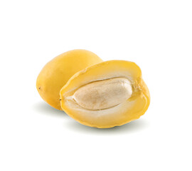 yellow raw date palm isolated on white background