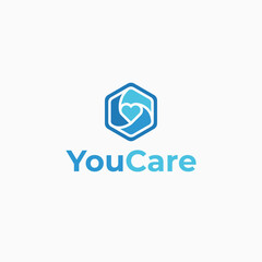 Fototapeta premium Creative care logo, care design concept, happy logo concept, love design
