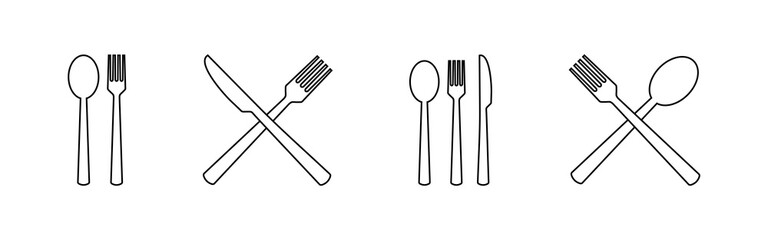 spoon and fork icon vector. spoon, fork and knife icon vector. restaurant icon