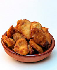 Pie meat surrounded by white background