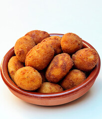 Croquettes surrounded by white background