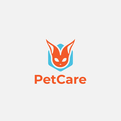 Pet care logo, animal design concept, health logo, animal lover logo concept
