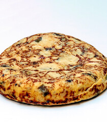 Spanish tortilla surrounded by white background