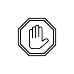 Stop icon vector. stop road sign. hand stop icon vector