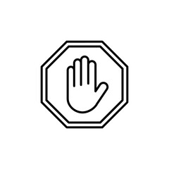 Stop icon vector. stop road sign. hand stop icon vector
