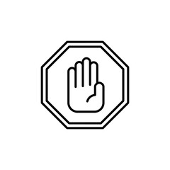 Stop icon vector. stop road sign. hand stop icon vector