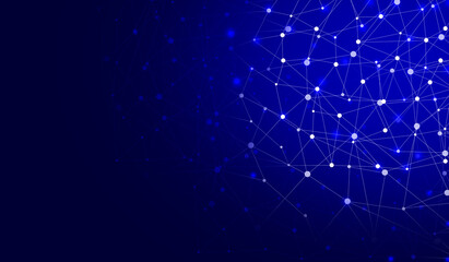 Network technology internet communication graphic abstract dark blue background