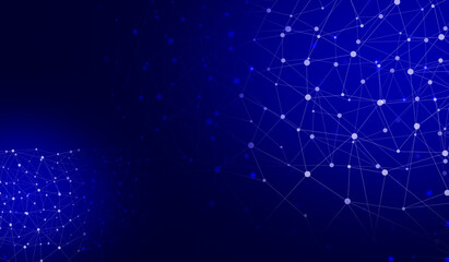Fototapeta premium Network technology internet communication graphic abstract dark blue background