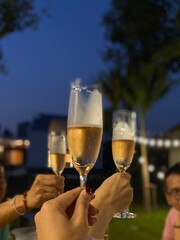 Cheers to Celebrated for happy event as New year, Christmas, wedding ceremony, Anniversary, Birthday, Valentine or any special events with a glass of Champaign or Wine