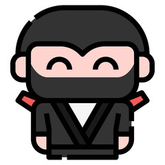 Ninja icon for web element , webpage, application, card, printing, social media, posts etc.