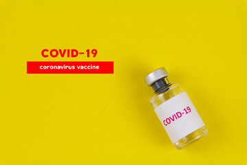 Corona virus vaccine in bottles.The medical concept.