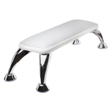 isolated photo of table for nail care. soft body stool with chrome legs