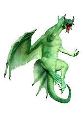 Fototapeta premium 3D Rendering Fairy Tale Dragon on White