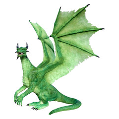 Obraz premium 3D Rendering Fairy Tale Dragon on White