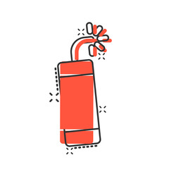 Obraz premium Bomb icon in comic style. Dynamite cartoon vector illustration on white isolated background. C4 tnt splash effect business concept.