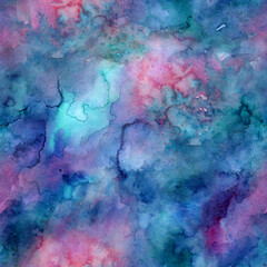 Watercolor tie dye seamless pattern with galaxy vibe.