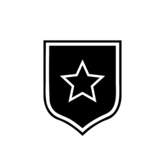 Police shield icon isolated on white background